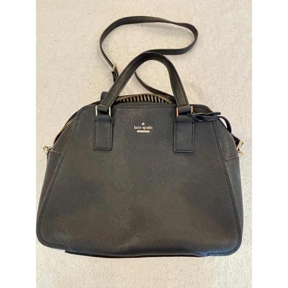 Kate Spade Cedar Street Maise Black Saffiano Leather Satchel Bag PXRU4471